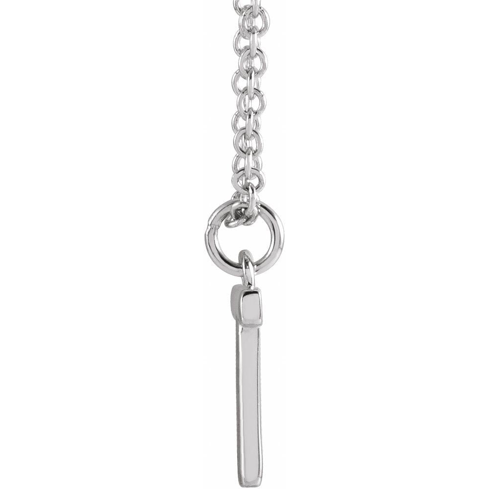 Authentic 925 Authentic Sterling Silver 0.37" Letter T Dangle Pendant 18" Initial Necklace