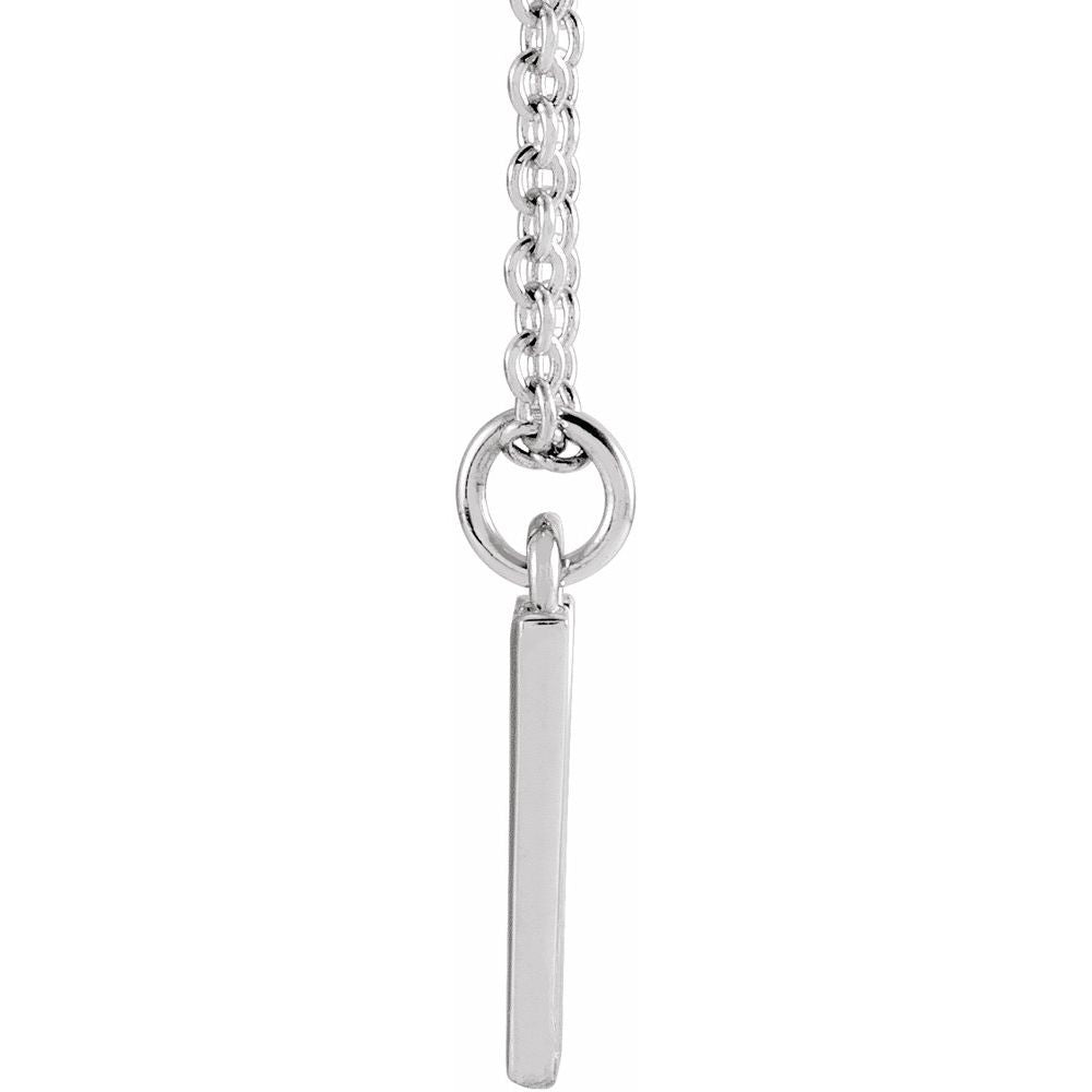 Authentic 925 Authentic Sterling Silver 0.37" Letter W Dangle Pendant 18" Initial Necklace