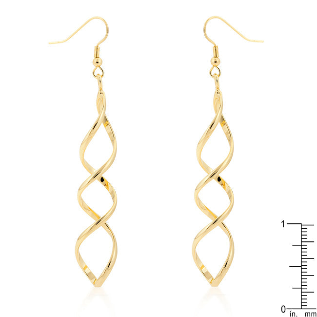 Goldtone Twisting Dangling Earrings