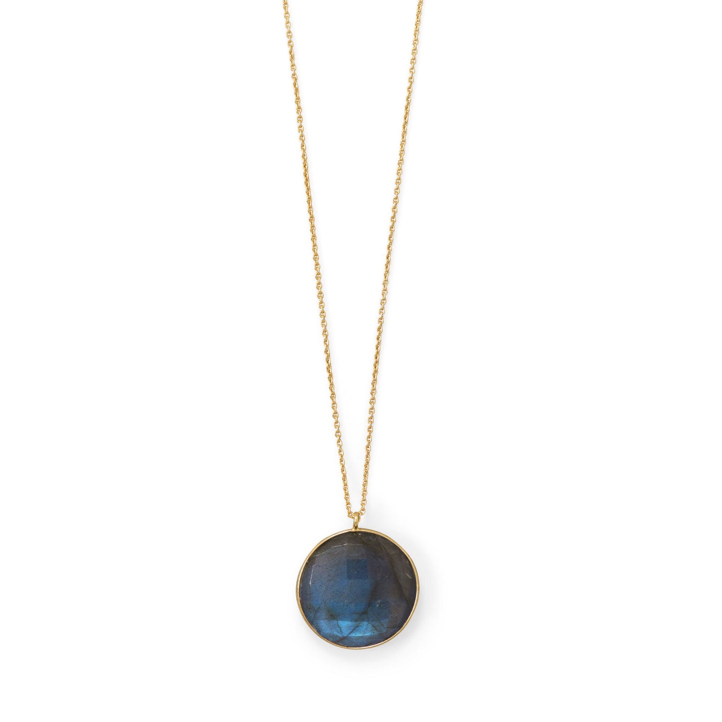 14k Goldplated Sterling Silver 20" Round Labradorite Necklace