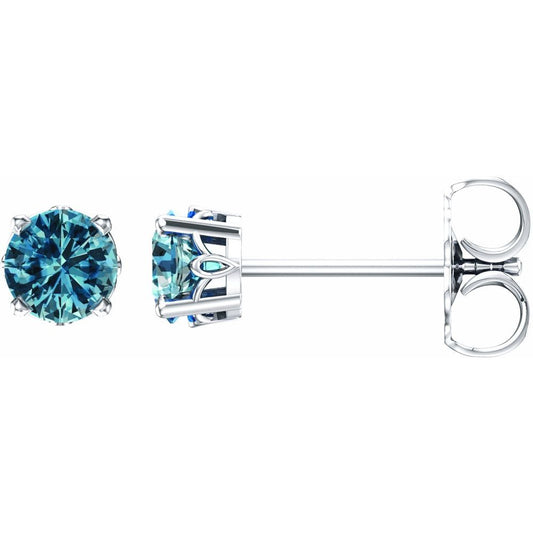Genuine 14k Yellow Gold 4mm Round Cubic Zirconia CZ July Birthstone Screwback Safety Earrings, 4mm Earrings for Women, Birthstone Birthday Gift Jewelry