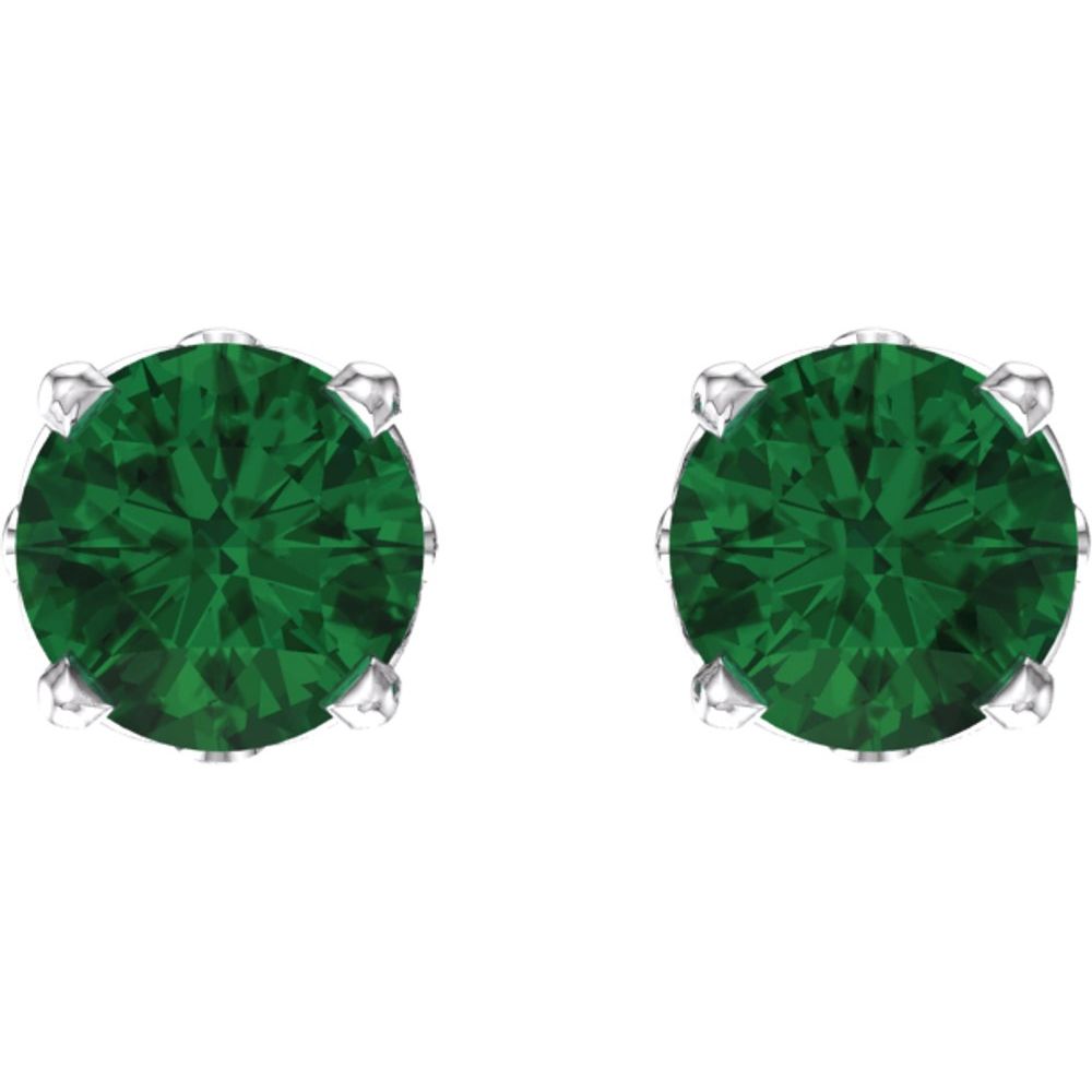 Rhodium-Plated Authentic Sterling Silver 4 mm Natural Mozambique Garnet Bezel-Set Earrings