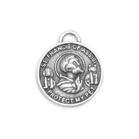 Sterling Silver Oxidized St. Francis of Assisi Charm