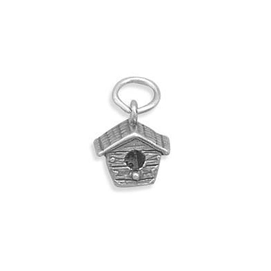 Authentic 925 Sterling Silver Birdhouse Women's Charm for Bracelet or Necklace