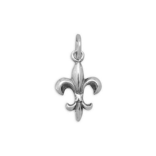 Authentic 925 Sterling Silver Fleur de Lis Women's Charm for Charm Bracelet or Necklace