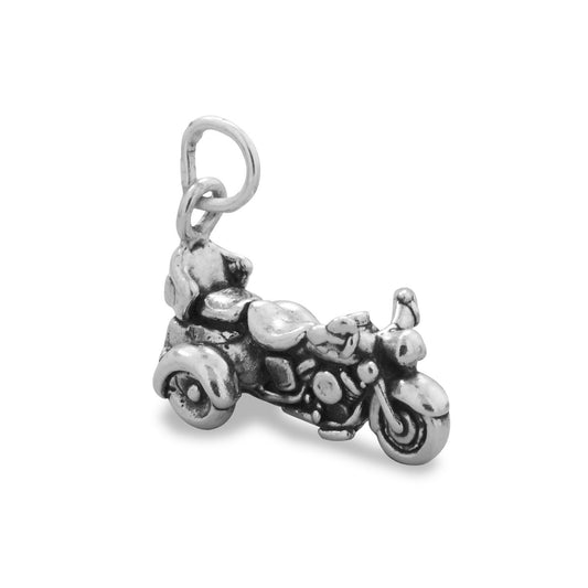 Sterling Silver Oxidized Trike Motorcycle Charm