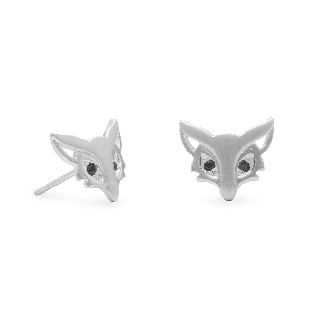 Sterling Silver Small Fox Stud Earrings