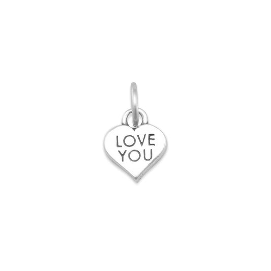 Authentic 925 Sterling Silver Love You Heart Bracelet Women's Charm for Bracelet or Necklace