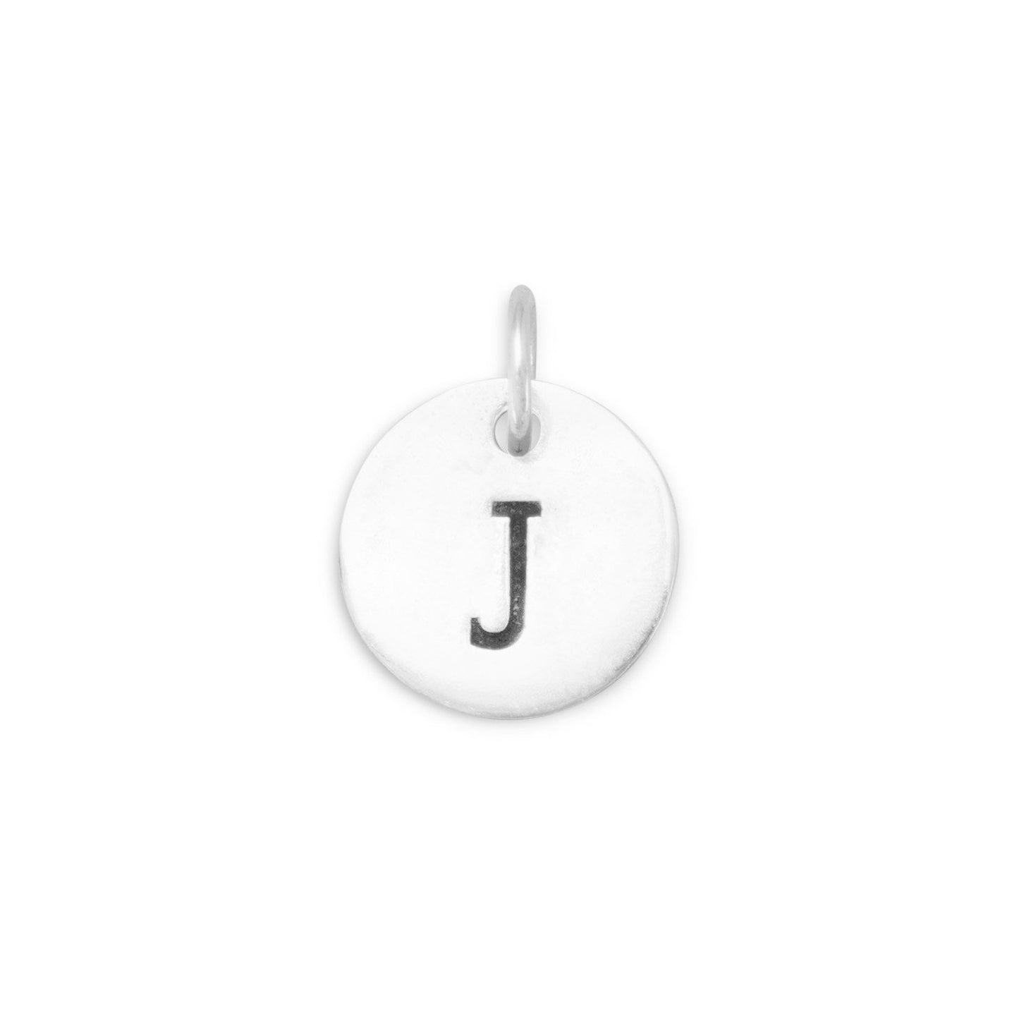 Authentic 925 Sterling Silver Oxidized Initial J Women's Charm for Bracelet or Necklace