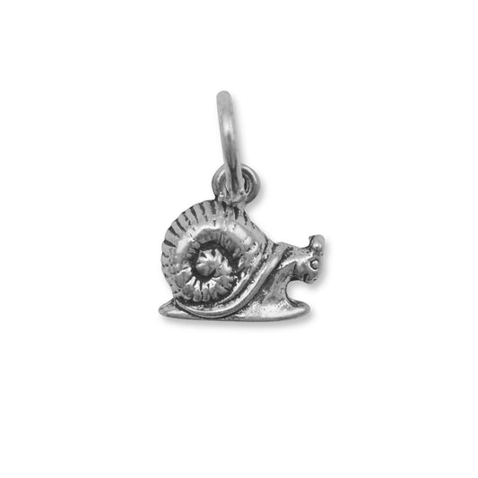 Sterling Silver Oxidized Snail Charm