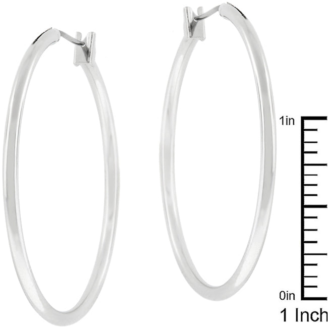 Silvertone 36mm Round Hoop Earrings