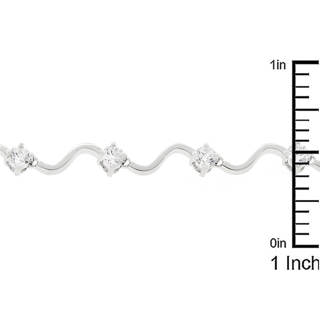 Silvertone Elegant Cubic Zirconia Ladies Eternity Bracelet