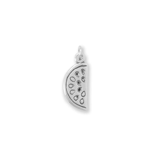 Authentic 925 Sterling Silver Watermelon Slice Women's Charm for Bracelet or Necklace