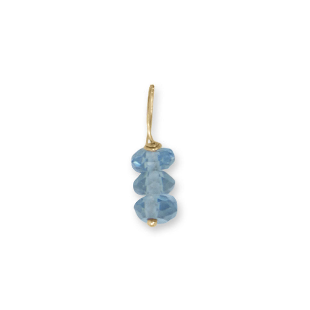 Individual 14k Yellow Gold Gemstone Birthstone Charm for Charm Bracelet or Necklace (January - December)