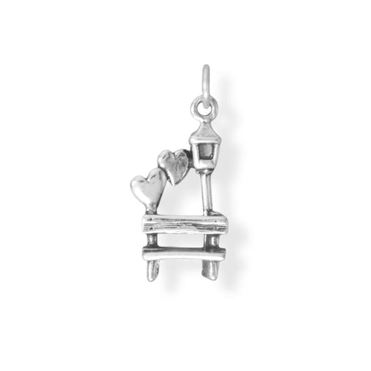 Authentic 925 Sterling Silver Sweetheart Park Bench Women's Charm for Bracelet or Necklace
