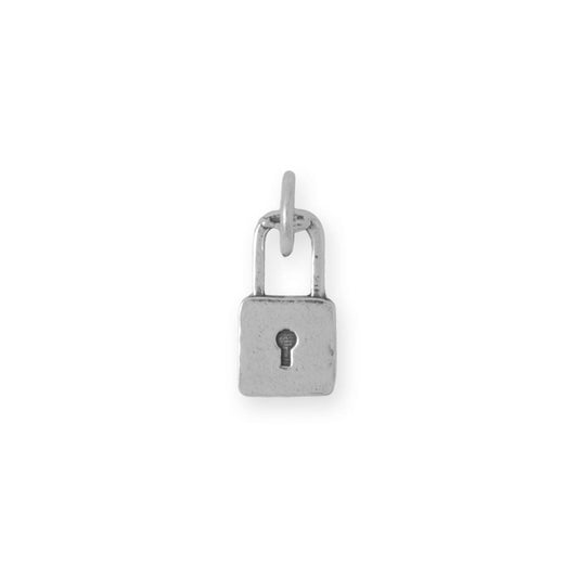 Authentic Oxidized 925 Sterling Silver Padlock Women's Charm for Bracelet or Necklace