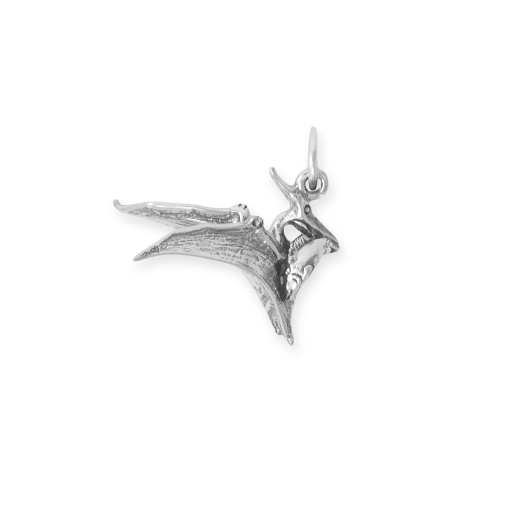 Authentic Oxidized 925 Sterling Silver 3D Pterodactyl Women's Charm for Bracelet or Necklace