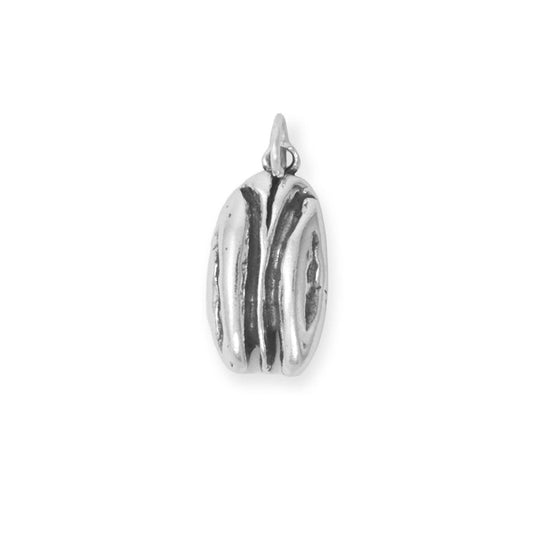 Authentic Oxidized 925 Sterling Silver 2D Pecan Half Women's Charm for Bracelet or Necklace