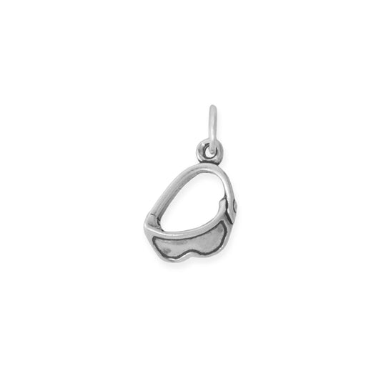 Authentic Oxidized 925 Sterling Silver 3D Ski Goggles Women's Charm for Bracelet or Necklace