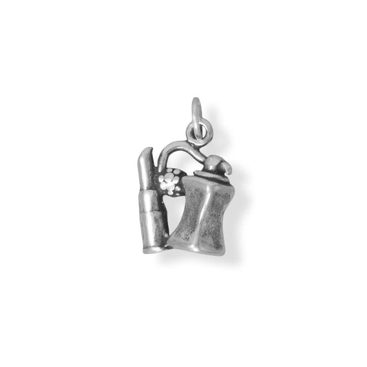 Sterling Silver 3D Lipstick and Atomizer Charm for Charm Bracelet or Necklace
