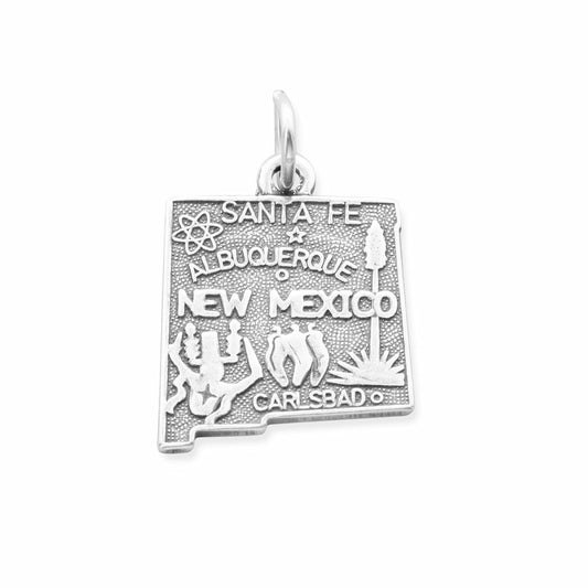 Authentic 925 Sterling Silver New Mexico State Women's Charm for Bracelet or Necklace