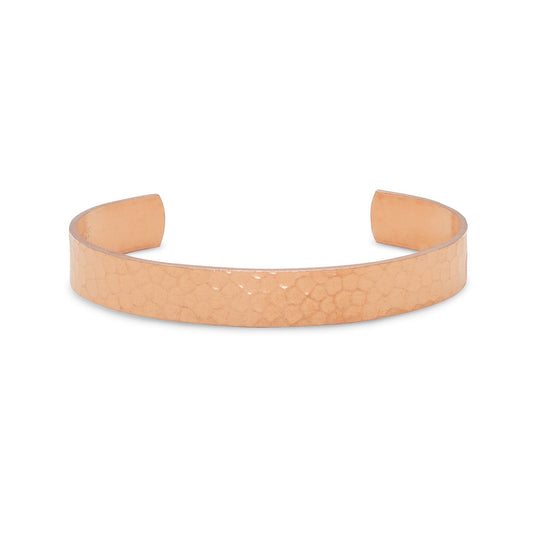 Solid Hammered Copper 9.9mm Cuff Bracelet