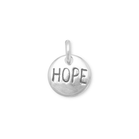 Authentic 925 Sterling Silver Oxidized Hope Women's Charm for Bracelet or Necklace