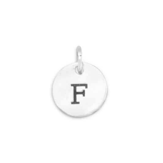 Authentic 925 Sterling Silver Oxidized Initial F Women's Charm for Bracelet or Necklace