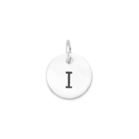 Authentic 925 Sterling Silver Oxidized Initial I Women's Charm for Bracelet or Necklace