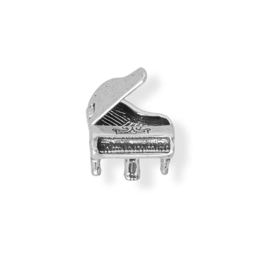 Authentic 925 Sterling Silver 3D Piano with Movable Lid Women's Charm for Bracelet or Necklace