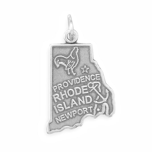 Authentic 925 Sterling Silver Rhode Island State Women's Charm for Bracelet or Necklace