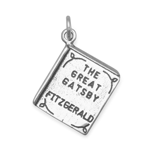 Authentic 925 Sterling Silver The Great Gatsby Book Women's Charm for Bracelet or Necklace