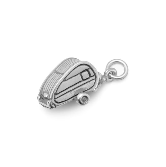 Authentic 925 Sterling Silver Oxidized Camper Women's Charm for Bracelet or Necklace