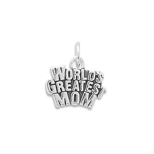 Sterling Silver World's Greatest Mom Charm