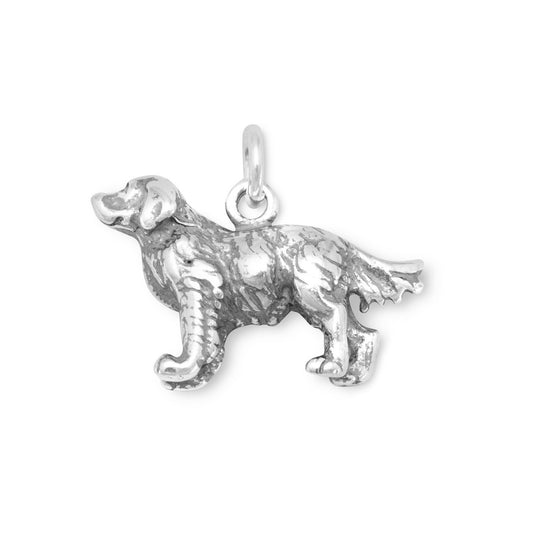 Authentic 925 Sterling Silver Golden Retriever Women's Charm for Bracelet or Necklace