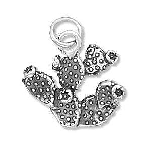 Authentic 925 Sterling Silver Prickly Pear Cactus Women's Charm for Bracelet or Necklace