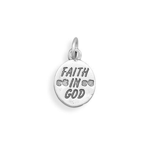 Sterling Silver Faith in God Charm