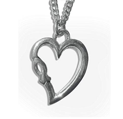 Sterling Silver Open Heart and Ichthus Jesus Fish Charm Pendant