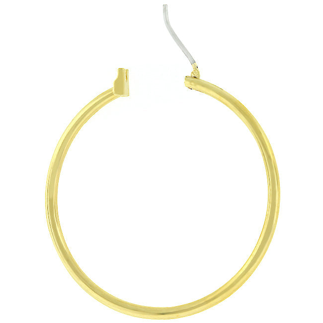 Goldtone 38mm Round Hoop Earrings