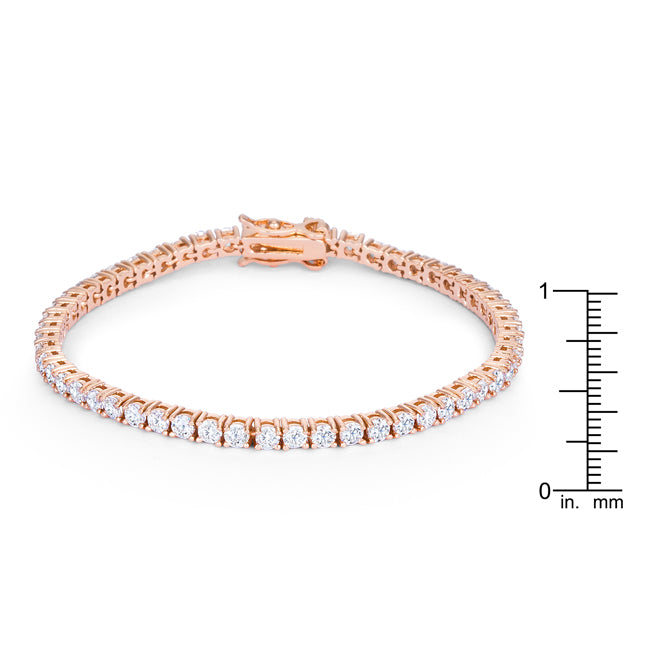 Rose Goldtone Victorian Cubic Zirconia Tennis 7" Bracelet