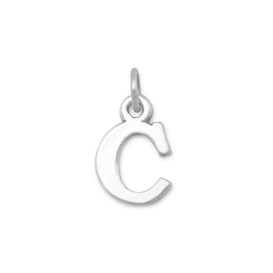 Authentic 925 Sterling Silver Oxidized Block Letter C Women's Charm for Bracelet or Necklace