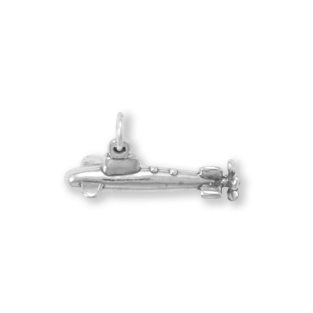 Authentic 925 Sterling Silver 3D Submarine Women's Charm for Bracelet or Necklace