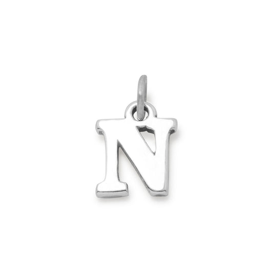 Authentic 925 Sterling Silver Greek Alphabet Letter Women Bracelet Charm - Nu