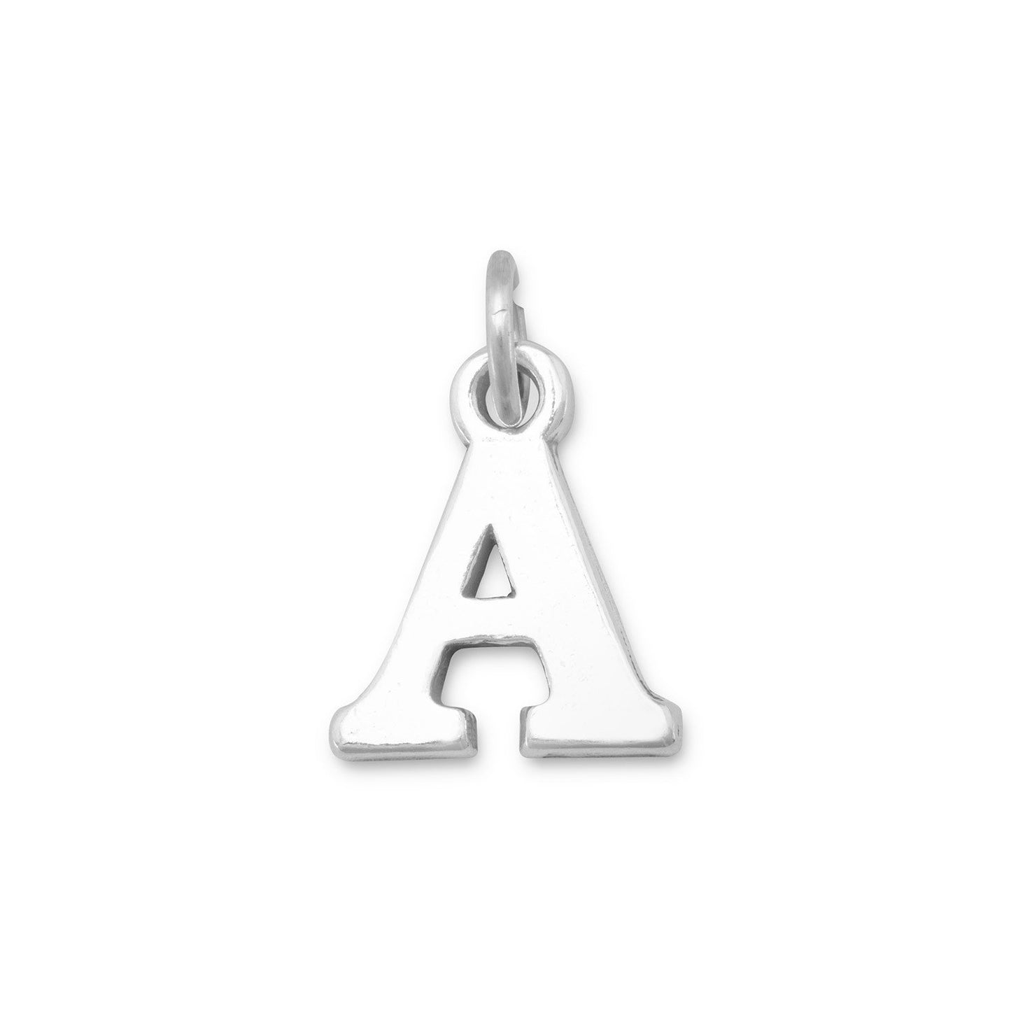 Authentic 925 Sterling Silver Oxidized Block Letter A Women's Charm for Bracelet or Necklace