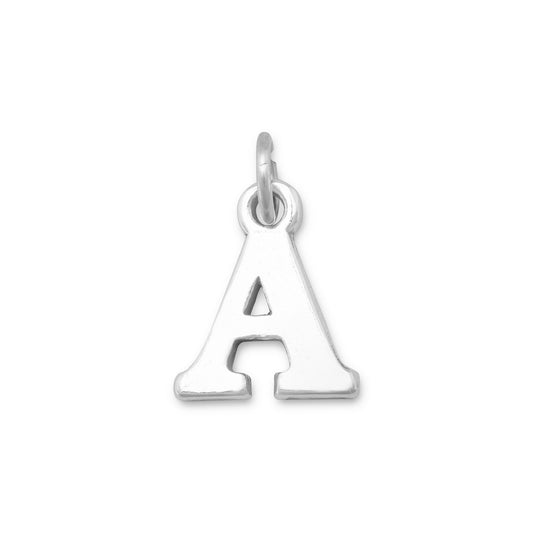 Authentic 925 Sterling Silver Oxidized Block Letter A Women's Charm for Bracelet or Necklace