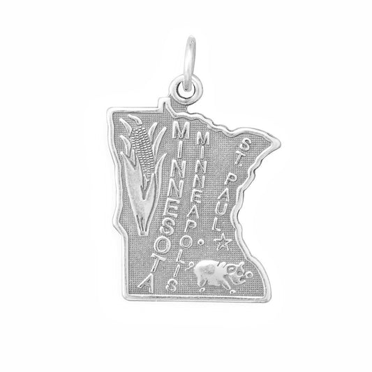 Authentic 925 Sterling Silver Minnesota State Women's Charm for Bracelet or Necklace