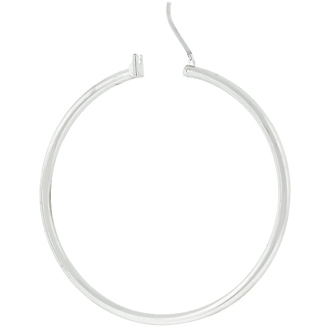 Silvertone 46mm Round Hoop Earrings