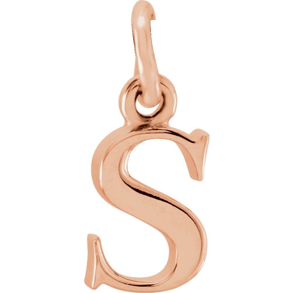 18K Rose Gold Plated 925 Silver Lowercase S 0.34" Initial Pendant for Men Women