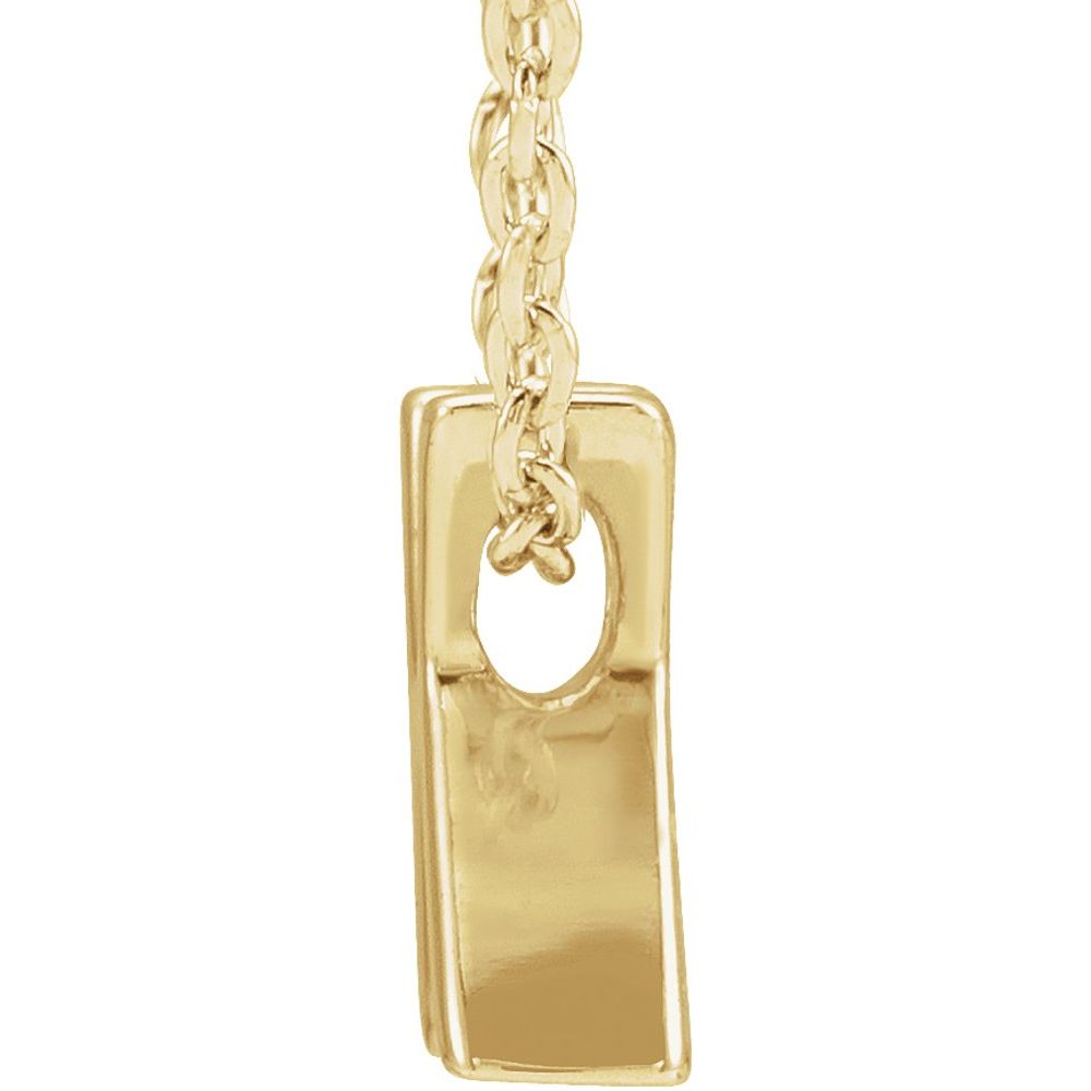 Genuine 14K Yellow Gold 0.31" Initial Letter K Pendant Slide Adjustable 16-18" Necklace