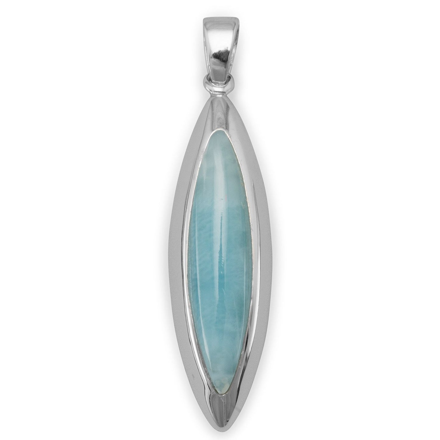 Sterling Silver Marquise-Shape Blue Larimar Pendant